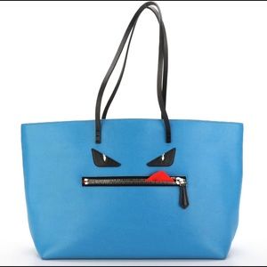 Fendi Monster Roll tote in Elite Blue and Black Leather 👾